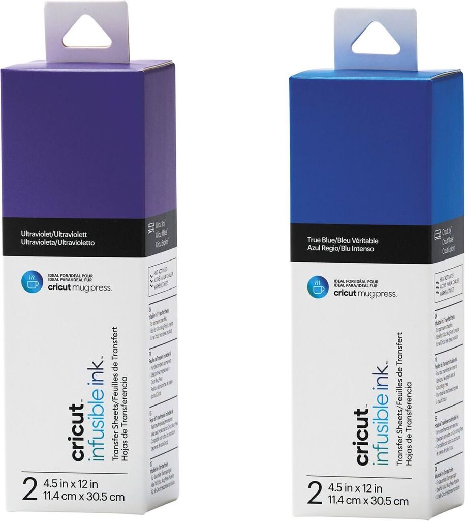 4 Transferfolien für Mug Press - Violett + Blau