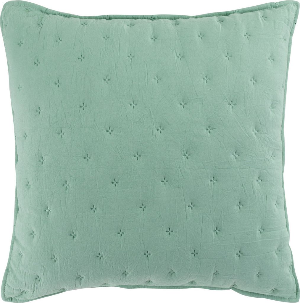 Kissenhülle 40×40 cm Kissenbezug Sofakissen Dekokissen Schlafzimmer Mint Weiß 2 Tlg. Set