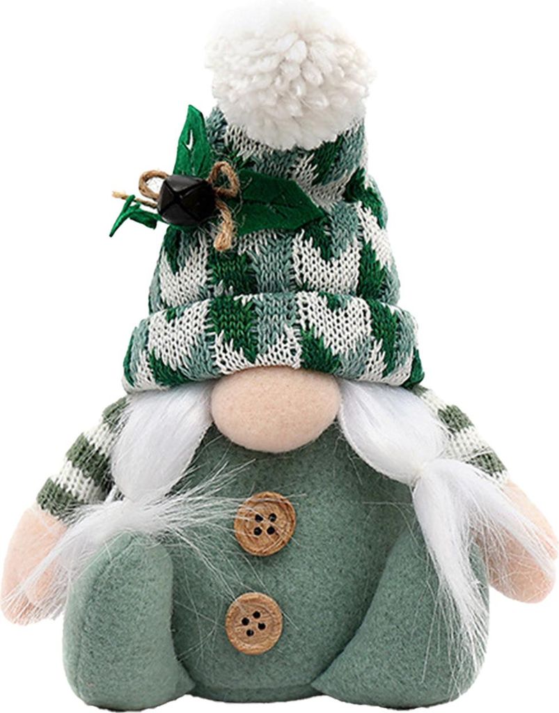 Weihnachtswichtel-Puppe, handgefertigte Plüschfigur, grün, schwedischer Wichtel, Weihnachtself, Zwergenornament für Zuhause, Etagere, Tischdekor...