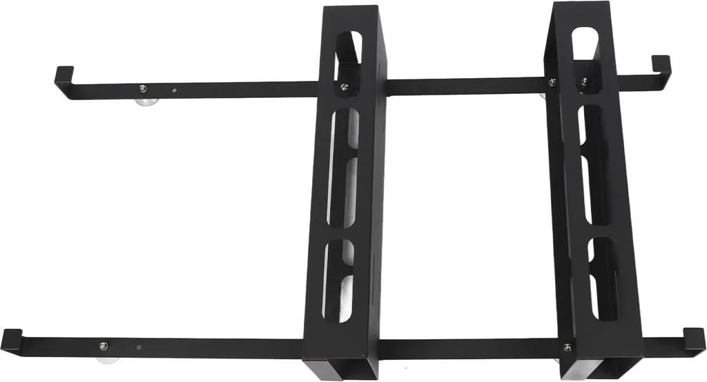 Étagère de Douche Murale Double Couche en Métal à Ventouse Type A Noir - 5