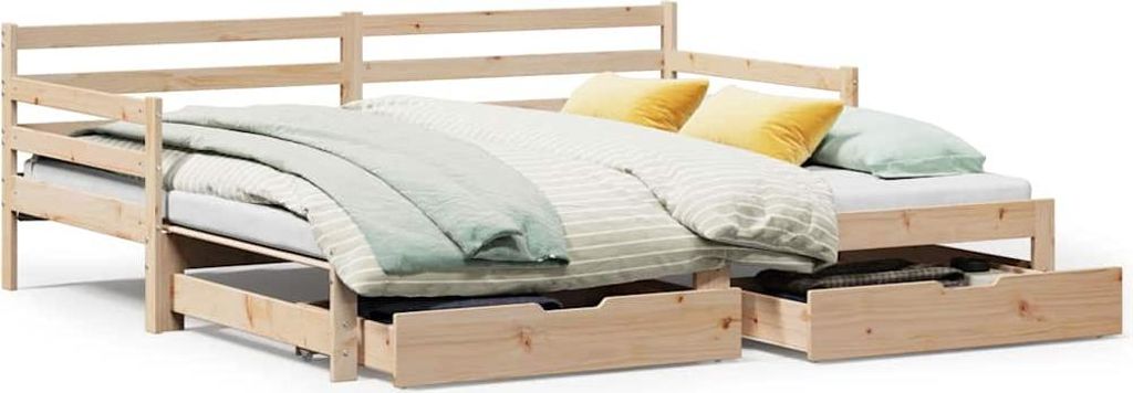 vidaXL Tagesbett Ausziehbar mit Schubladen ohne Matratze 90x200 cm
