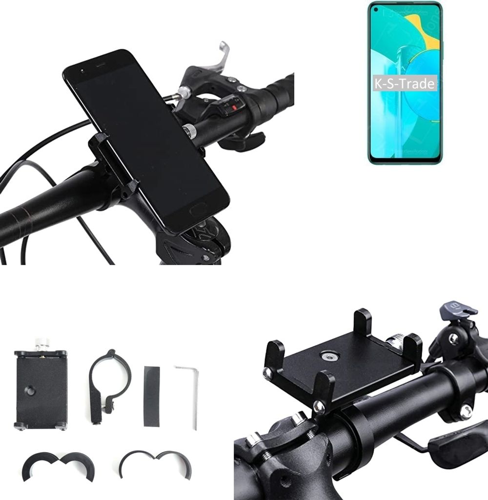 K-S-Trade Handyhalterung für das Fahrrad kompatibel mit Huawei Honor 30S Halter Lenkstange Fahrradhalterung Motorrad Bike Mount Befestigung