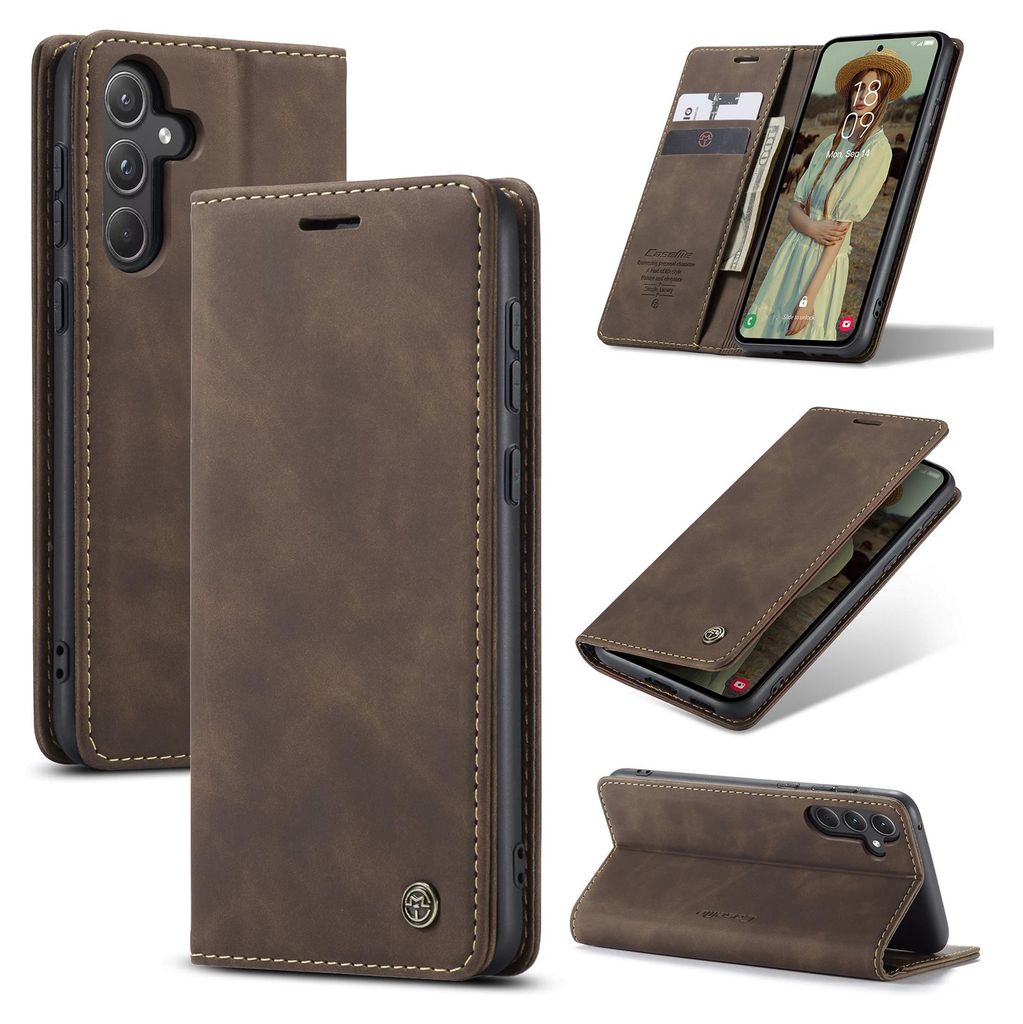 Galaxy A55 Hülle, Retro Kunstledertasche mit Standfunktion Produktbild 
