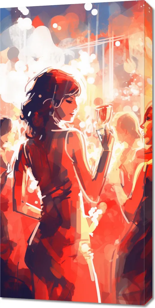 Tableau 50 x 100 cm Sortie en soirée - Toile Déco Urbaine Moderne
