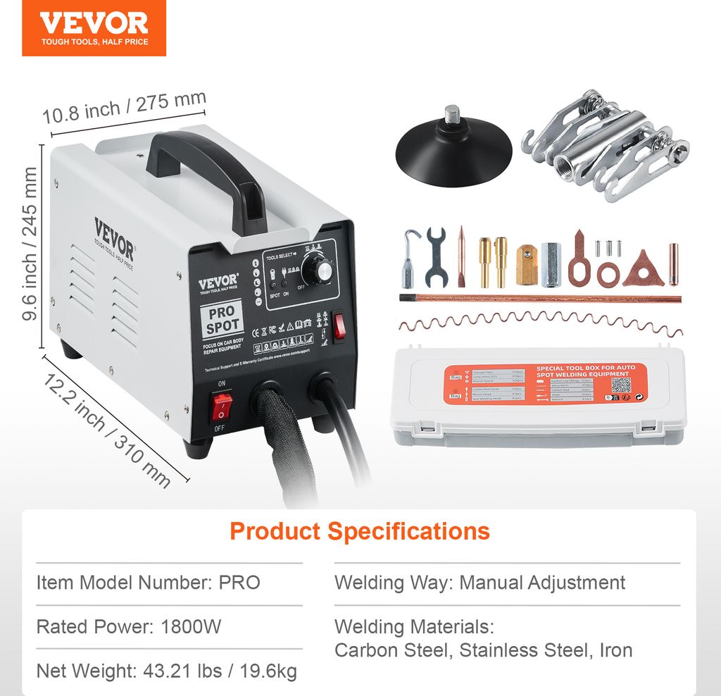 Saldatore A Punti, Kit Di Riparazione Ammaccature Con Saldatore Per Prigionieri 3 KW, Con Saldatura A Punti Automatica Manuale E 9 Modalità, Estrattore Per Ammaccature, Per Auto E Camion | IT - Foto 4
