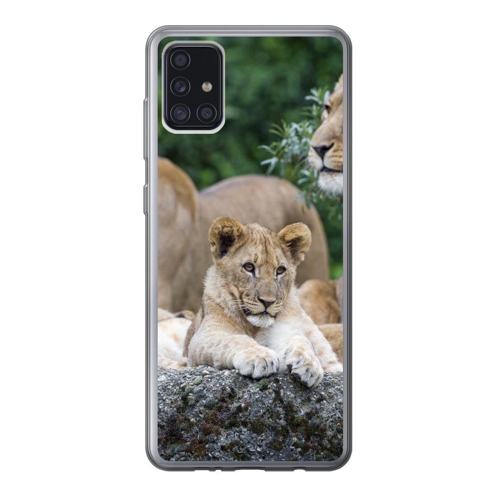 MuchoWow Handyhülle Schutzhülle Hülle für Samsung Galaxy A52 5G Löwen - Tiere - Jungtiere Silikon Softcase Handy Hülle - Umschlag