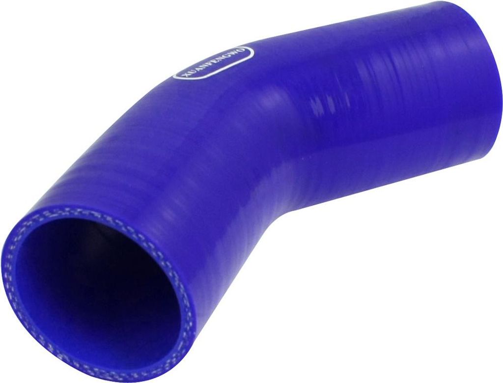 Silikon-Ladeluftkühler Silikonschlauch Kupplungsschlauch 45°Bogen Ø51mm Blau Universal für Auto