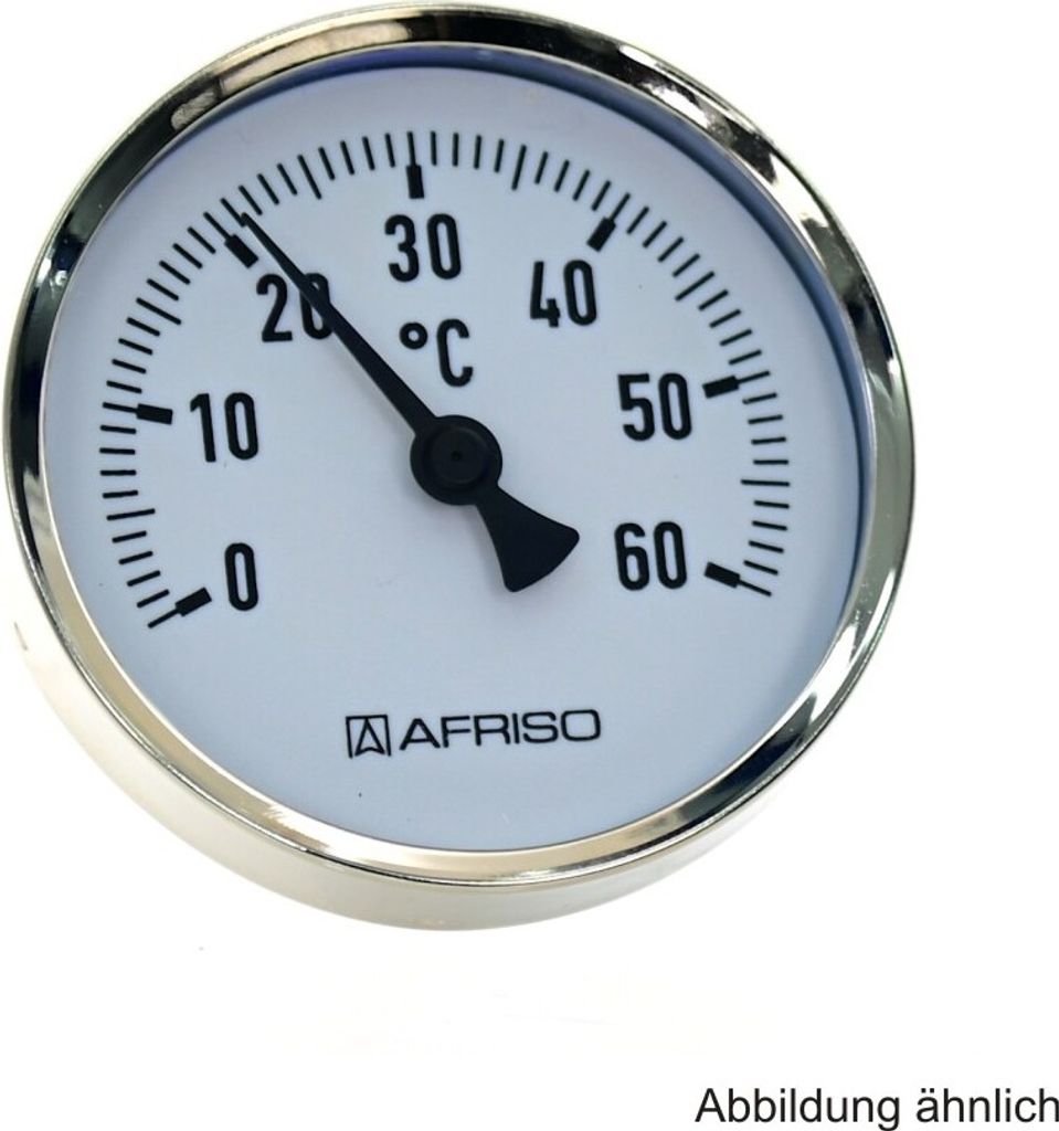 AFRISO Bimetall-Thermometer BiTh63ST 0/60C 40mm G1/2B ax Kl.2
