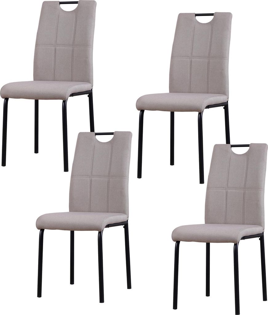Stuhl 4er Set Denton Webstoff 41,5x52,5x96,5 cm Sitzhöhe 47 cm
