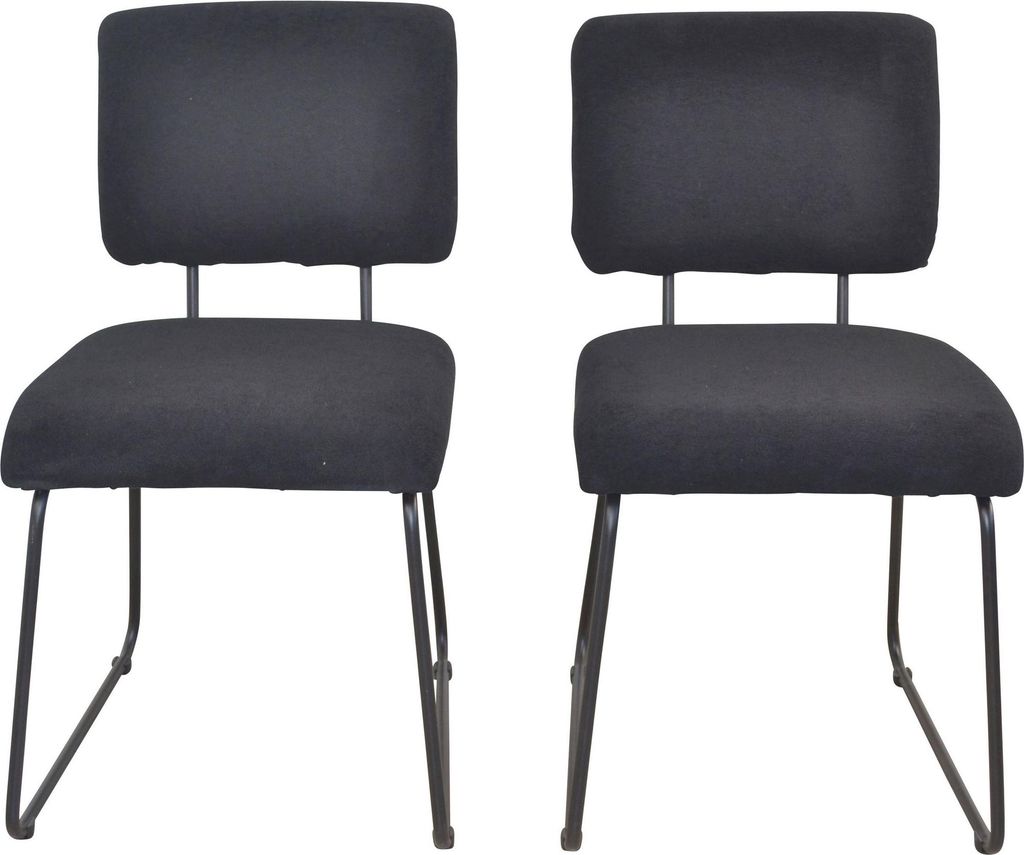 Esszimmerstuhl - Polsterstuhl 2er-Set Schwarz