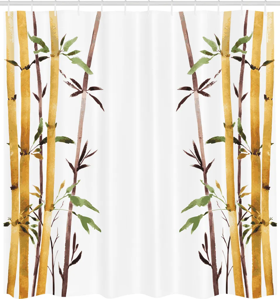 Tenda Bagno ABAKUHAUS Bambù Forest: Design Grafico e Tessuto 175x220