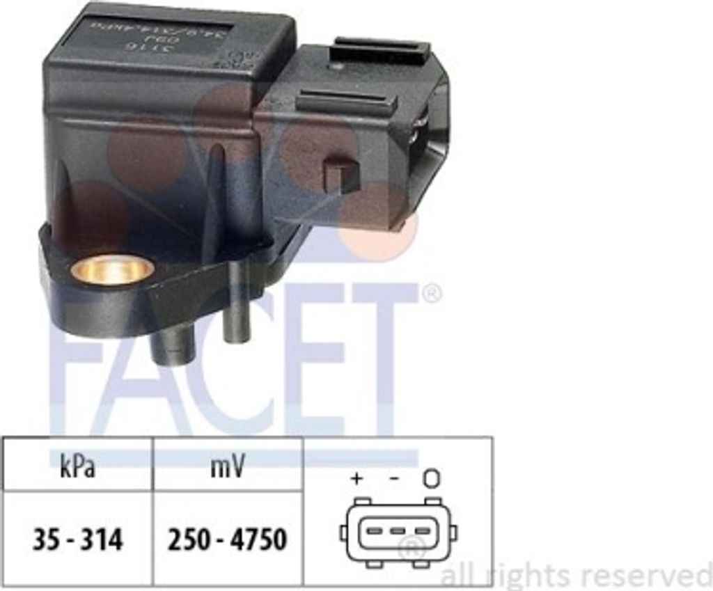 1 Luftdrucksensor, Höhenanpassung FACET 10.3116 Italy - OE Equivalent