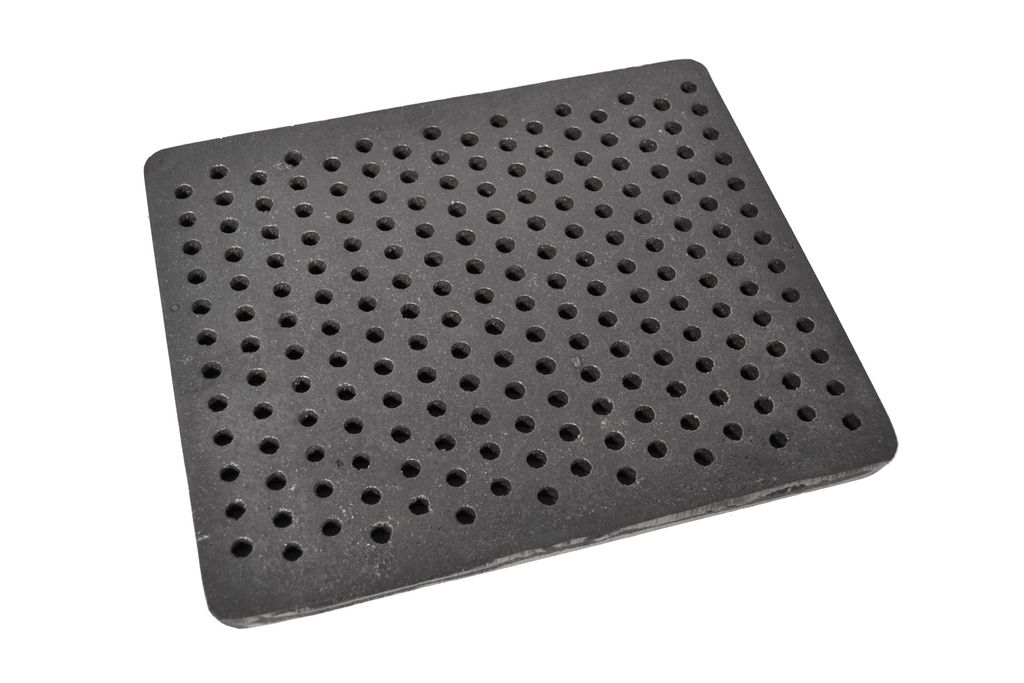 SEZAM Ofenrost 31 x 26 cm Gusseisen Gussrost mit Löcher Kaminrost eckig Ascherost Kaminofen Tafelrost Rost Ofengitter Kamin
