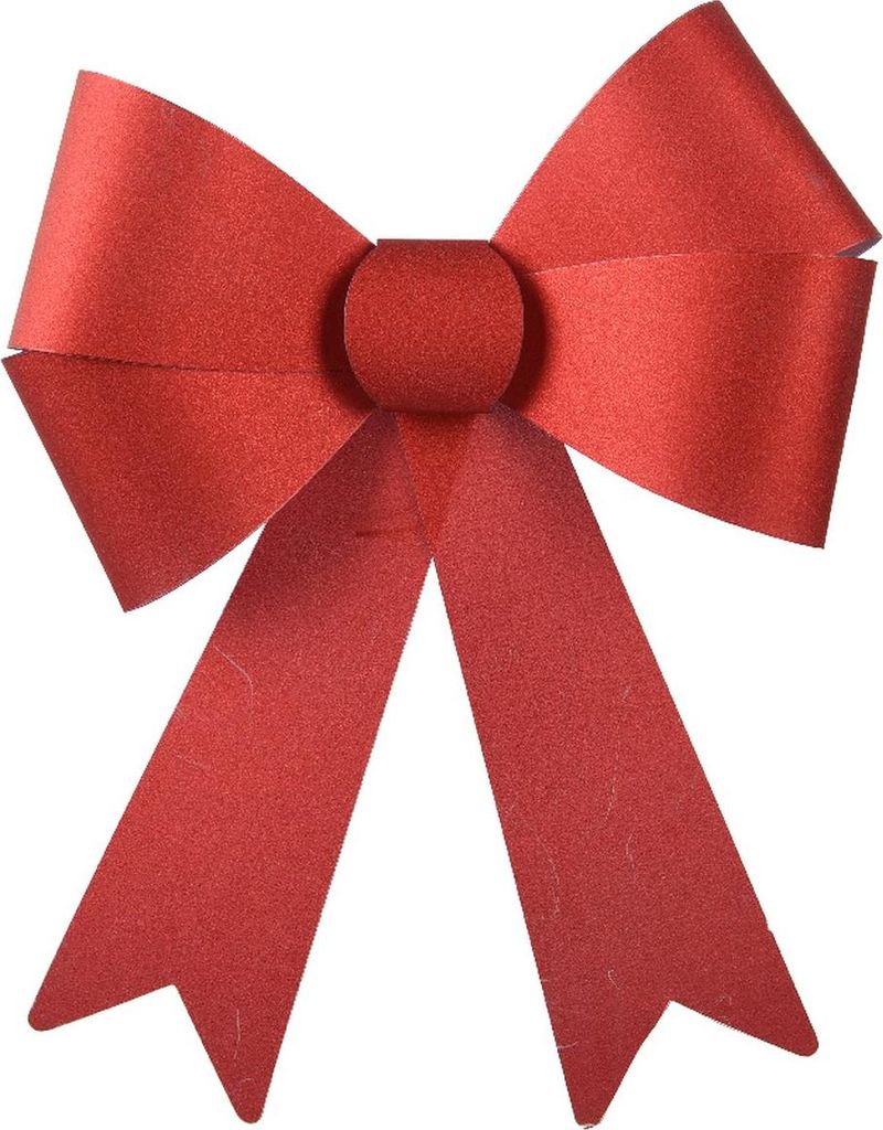 Weihnachtsschleife rotglänzend Höhe 50 cm Breite 38 cm - Kunststoff