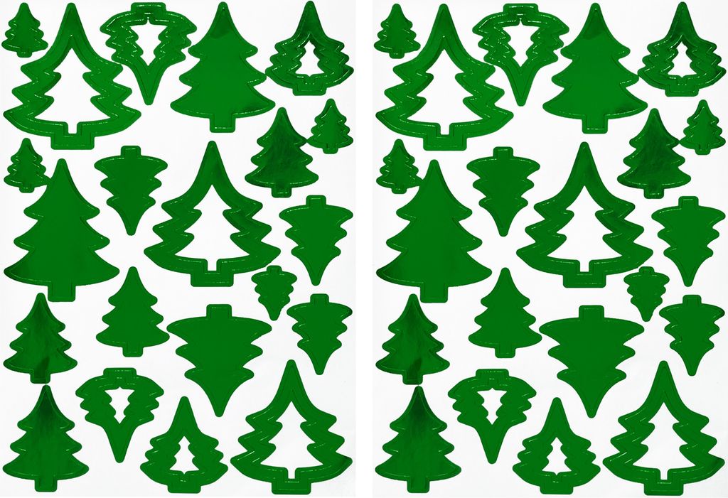 Oblique Unique 42 Tannenbaum Sticker Weihnachtsbaum Aufkleber Glänzend für Weihnachten Weihnachtsdeko Basteln - grün