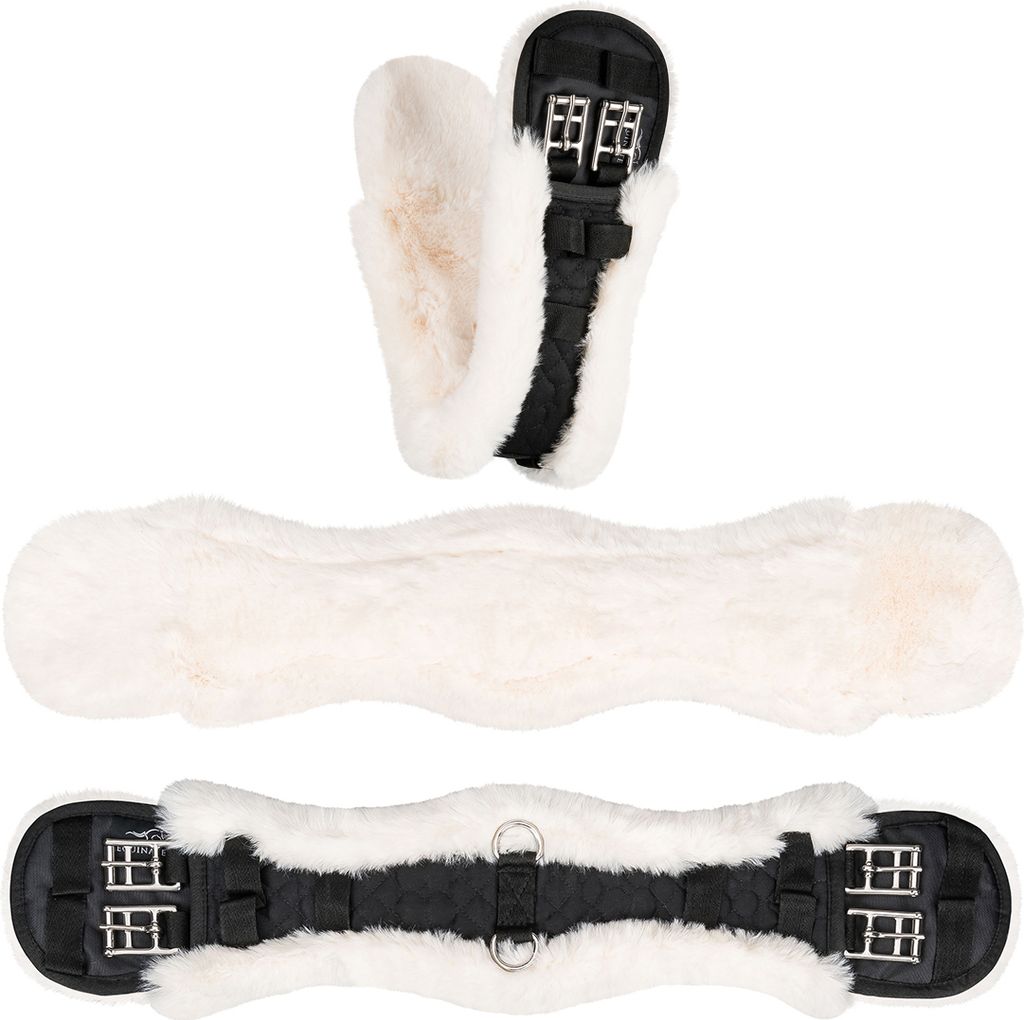 Equinate Kurzgurt Luke anatomisch mit synthetischem Lammfell 80cm Natur