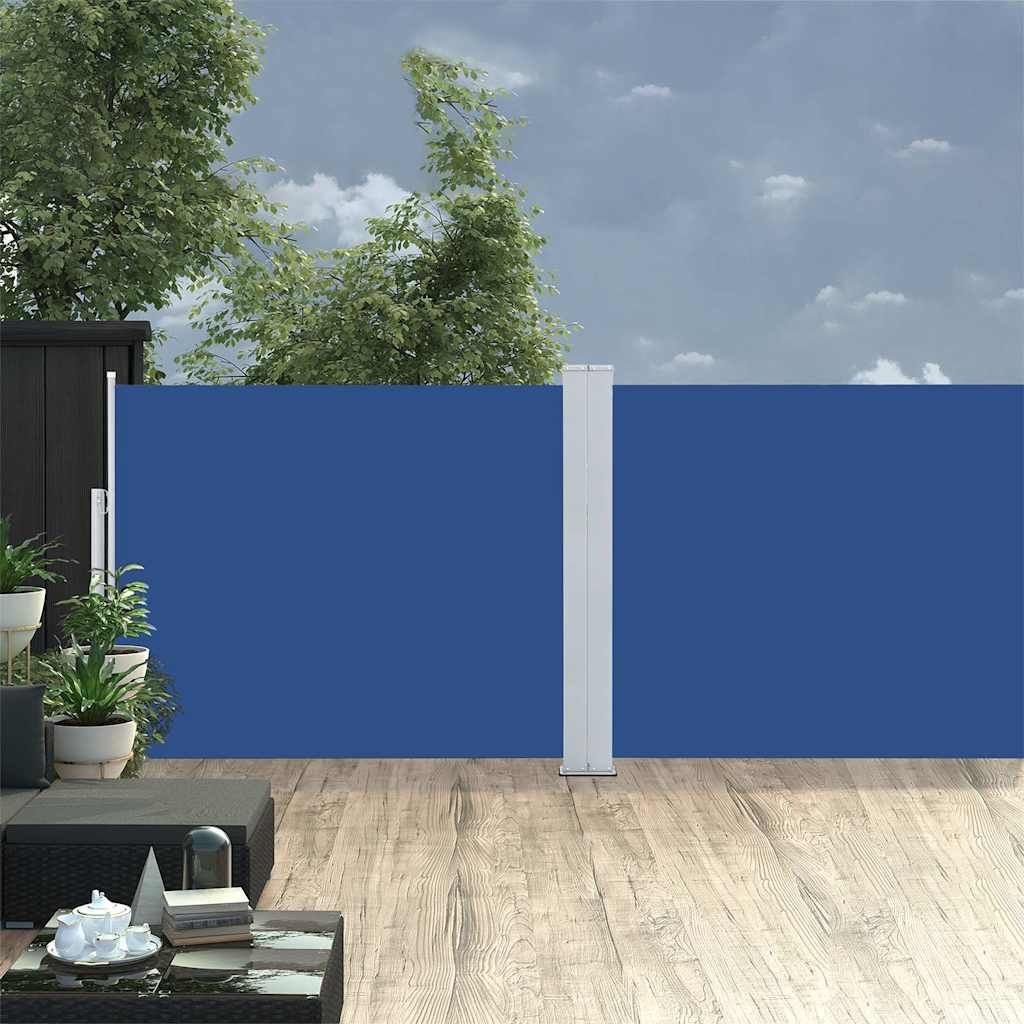 Maison Exclusive - Ausziehbare Seitenmarkise 140x1200 cm Blau