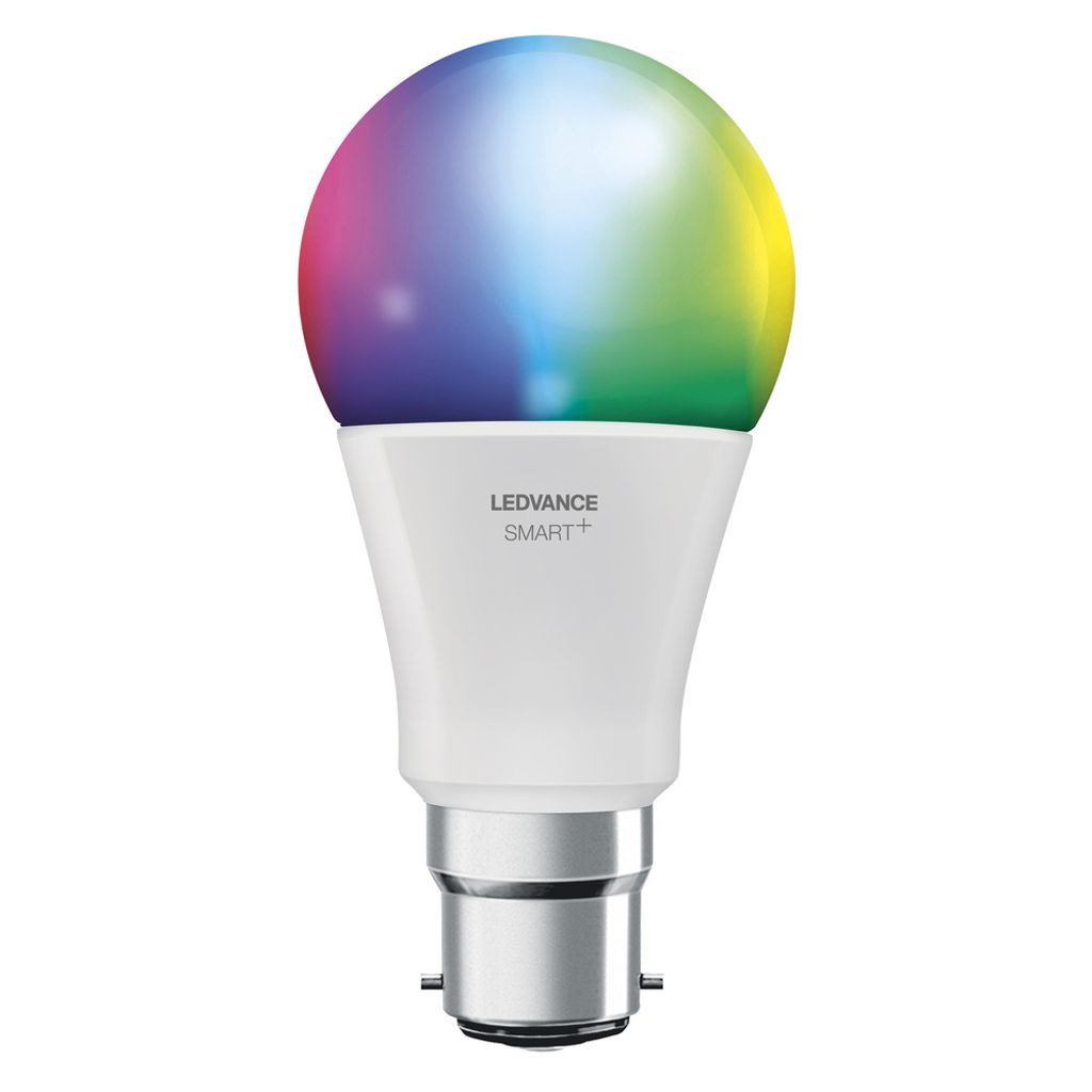 LEDVANCE Smarte LED-Lampe mit WiFi Technologie, Sockel B22d, Dimmbar, Lichtfarbe änderbar (2700-6500K), RGB Farben änderbar, ersetzt Glühlampen ...