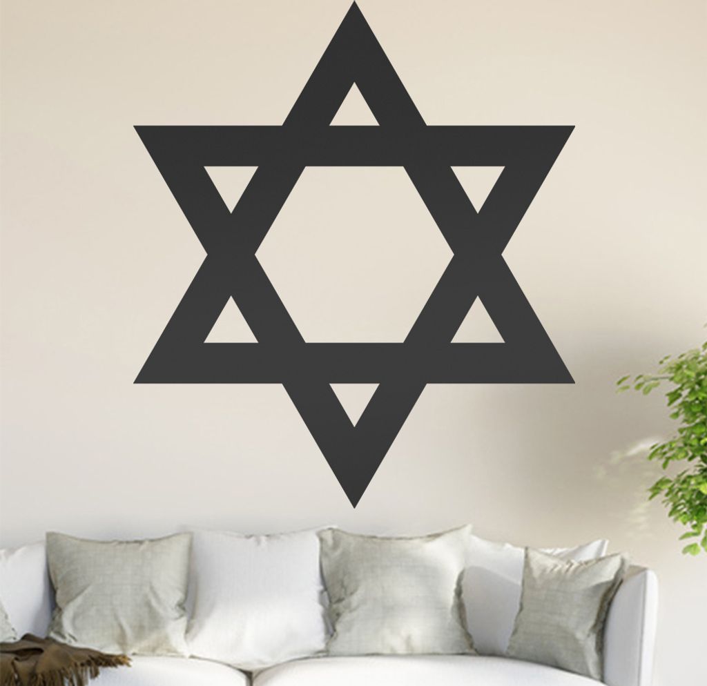 Hexagramm Wandtattoo in 6 Größen - Wandaufkleber Wall Sticker - Dekoration, Küche, Wohnzimmer, Schlafzimmer, Badezimmer