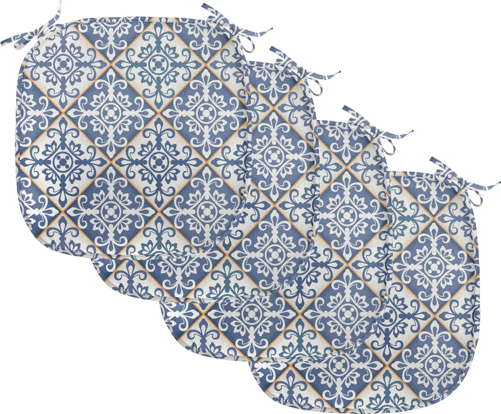 Cuscini Sedie Lavabili ABAKUHAUS 40x40 - Set 4 Decorativi Blu Crema - 1