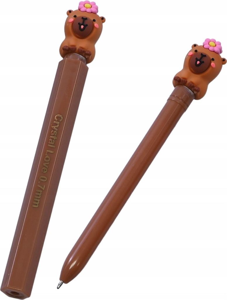 Capybara Kugelschreiber Kawaii Blau schreibend 0,7mm - Trendiges Geschenk Schule Büro