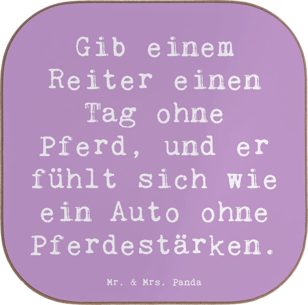 Mr. & Mrs. Panda Tischuntersetzer Spruch Reitsport Liebe - Lavendeltraum - Geschenk, Untersetzer Glas, Sportler, für Gläser, Reiten, Pferdesport,...