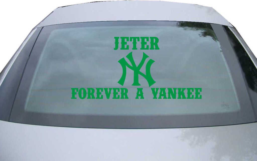 Indigos UG - Aufkleber Heckscheibe & Motorklappe DE6282 - grün - 600x285 mm - Jeter Forever a Yankee - Auto Scheiben Fenster Heckklappe Tuning Rac...