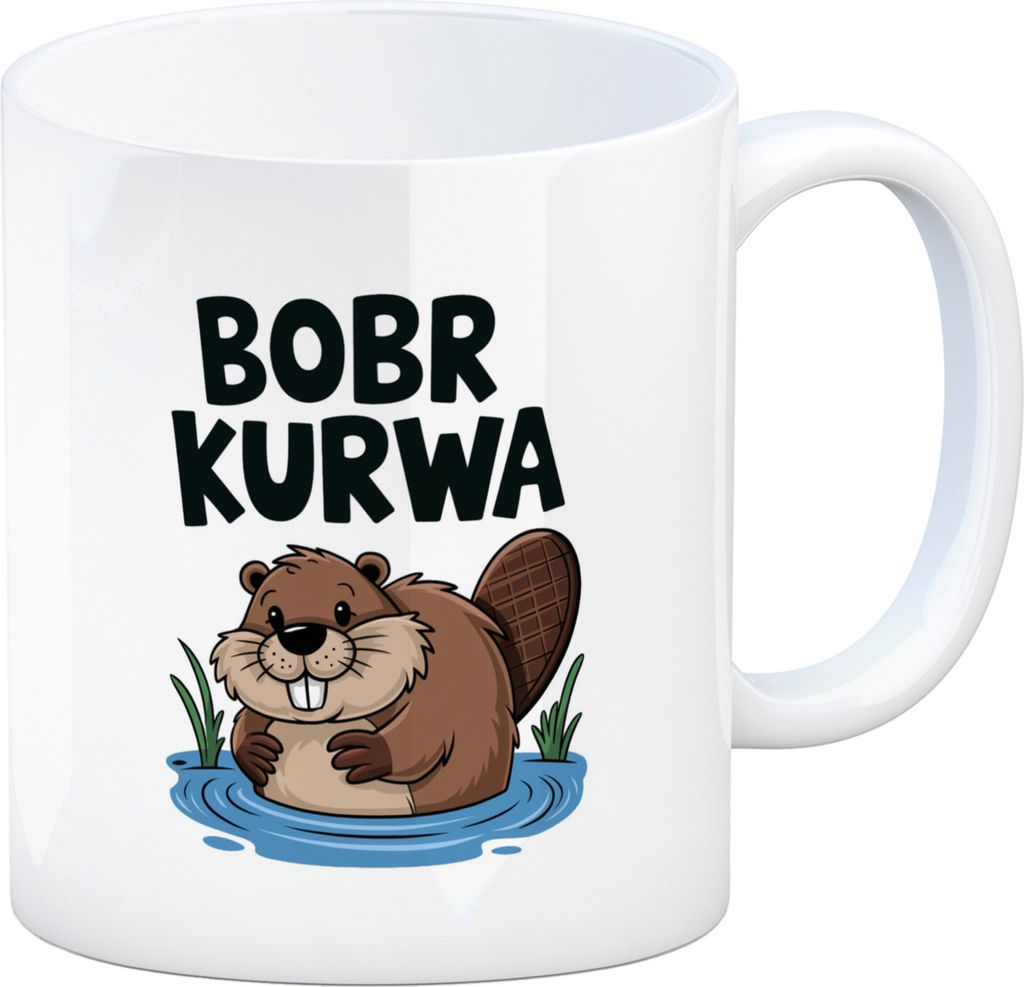 BOBR KURWA Kaffeebecher mit lustigem Meme Biber