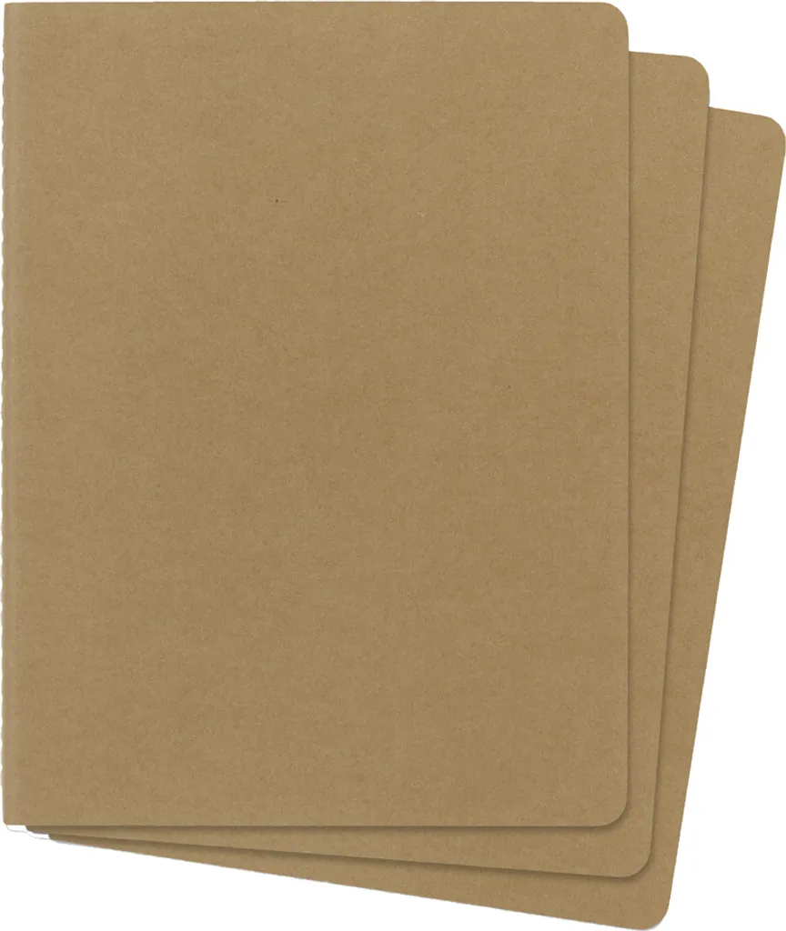Moleskine Cahier XL Vuoto Marrone Kraft - Set 3 Taccuini 19x25 cm
