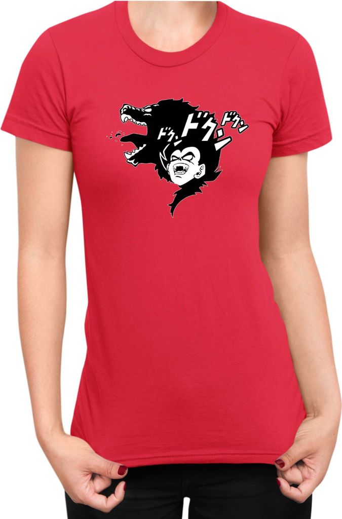 Damen T-Shirt Dragon Anime Manga Ball Z Vegeta Beast 01, Lady L / Rot