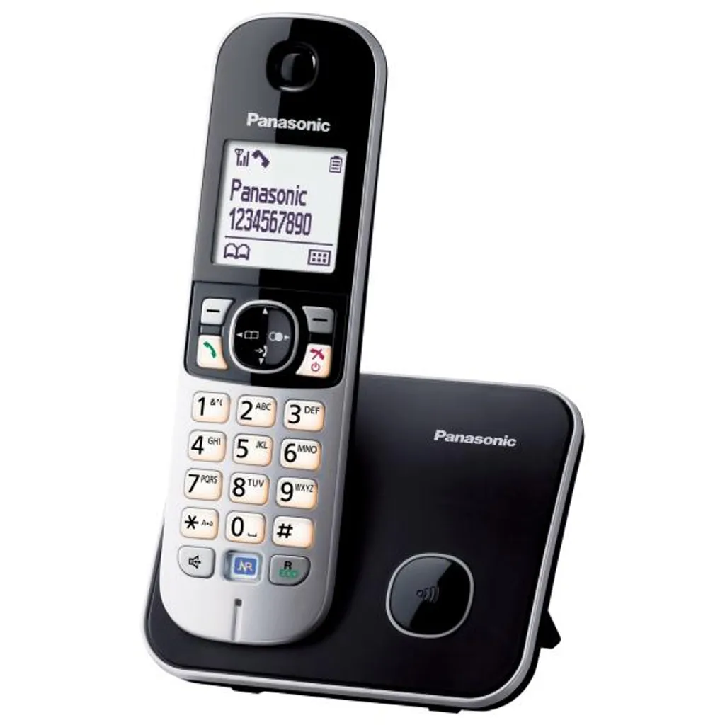 Téléphone sans fil DECT Panasonic KX-TG6811 Noir avec Écran Rétroéclairé