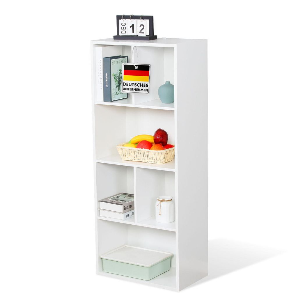 Bücherregal, Modernes MDF-Regal mit 6 Fächern und Produktbild 