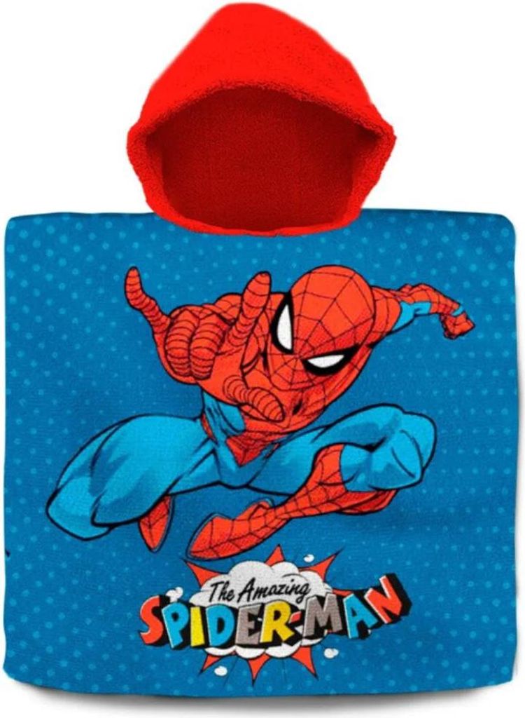 Marvel Spiderman Kinder Poncho Badeponcho 100% Baumwolle