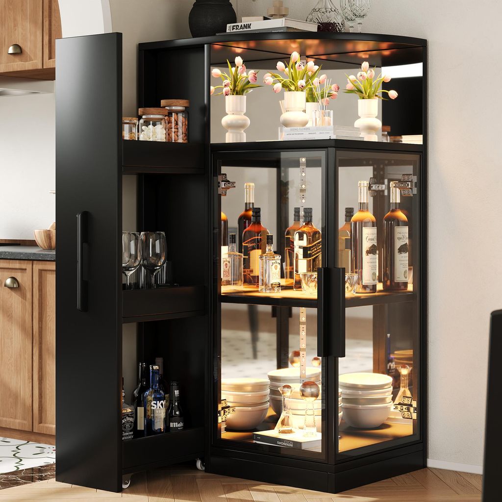 Vitrina de vidrio Merax con iluminación LED y espacio de Imagen del producto 