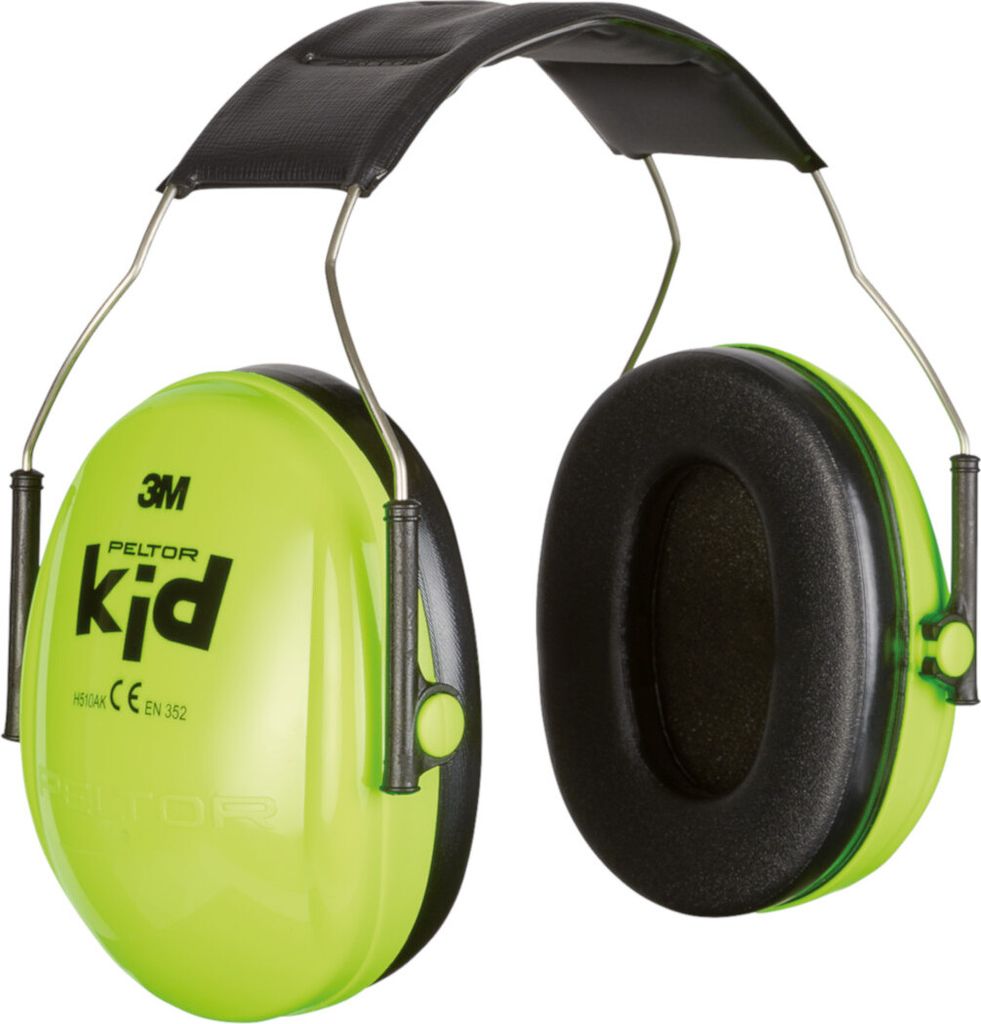 Gehörschutz 3m Peltor Modell Kid Neon-Grün, Kopfbandmodell und für Kinder von 1 bis 7 Jahren geeignet, 27 dB, 175 g.