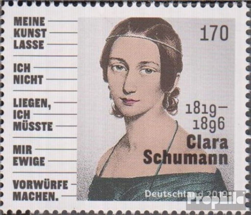 Briefmarken BRD (BR.Deutschland) 2019 Mi 3493 (kompl.Ausg.) postfrisch Clara Schumann