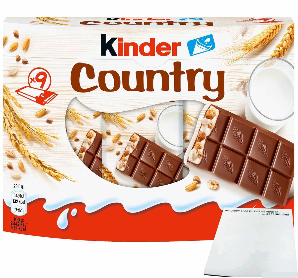 Kinder Country (9 Riegel 211,5g Packung) + usy Block Produktbild 