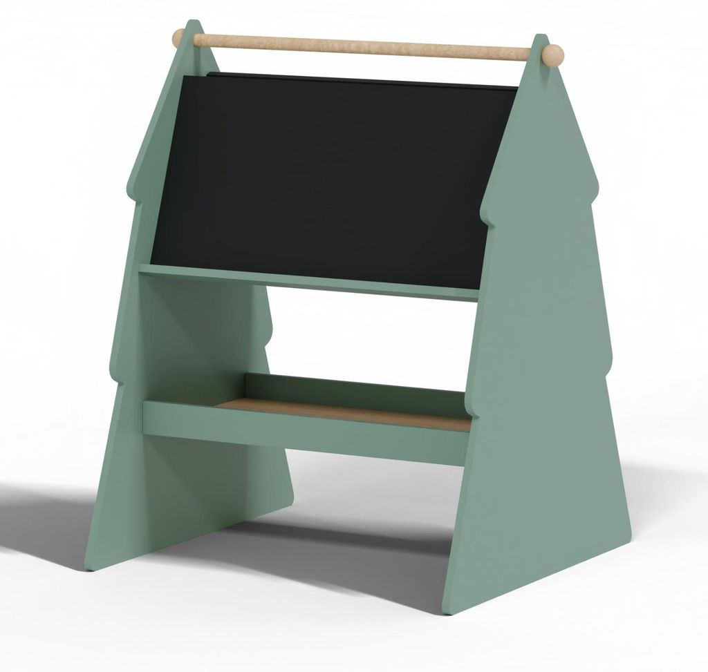 Kindertafel Tannenbaum Kreidetafel doppelseitig Ablagefach Standtafel Spieltafel MDF kreativ schreiben