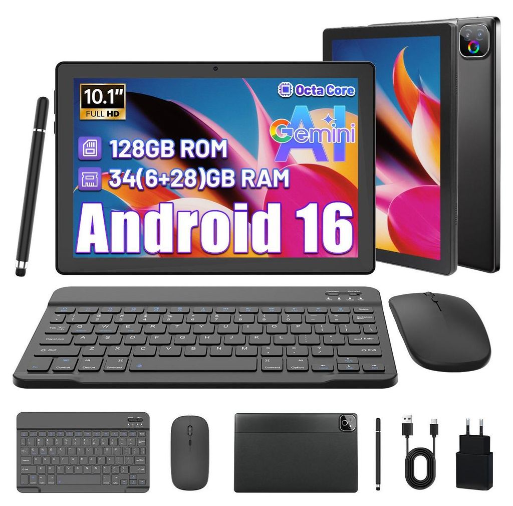 Tablet Android 16, 10,1" 90 Hz HD Display, 34(6+28)GB Produktbild 