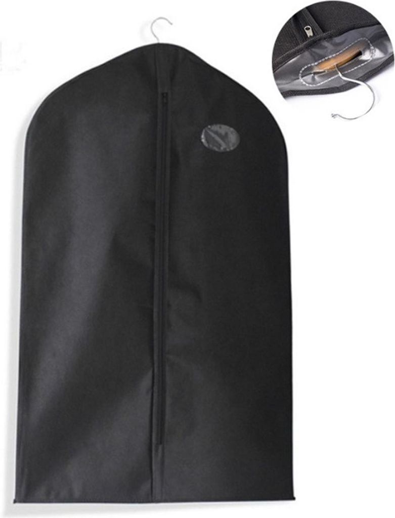 Staubschutzhülle für Anzüge, schwarz, Vliesstoffe, kleine Größe, hängende Kleidertasche für Reisen nach Hause