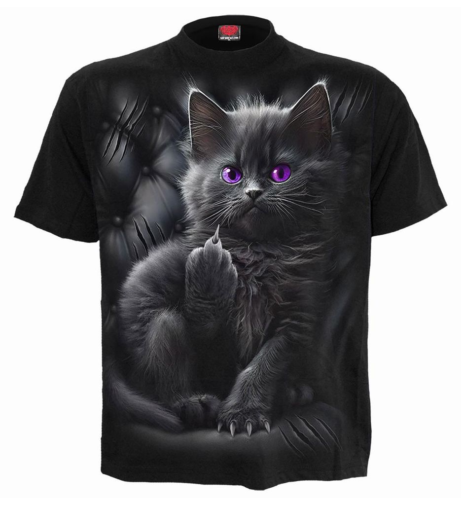 Spiral Direct - "Cattitude" T-Shirt für Herren/Damen Uni RO15990 (XL) (Schwarz)