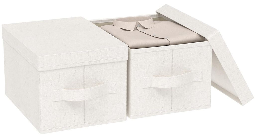 Kleiderschrank-Organizer mit Deckel, Aufbewahrungsbox, 2er-Set Stoffboxen zur Aufbewahrung von Kleidung, 42×30×26