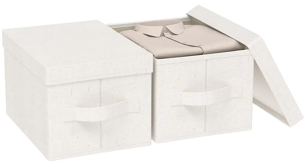 Boîte de rangement pliable avec couvercle, tissu renforcé, 42x30x26 cm