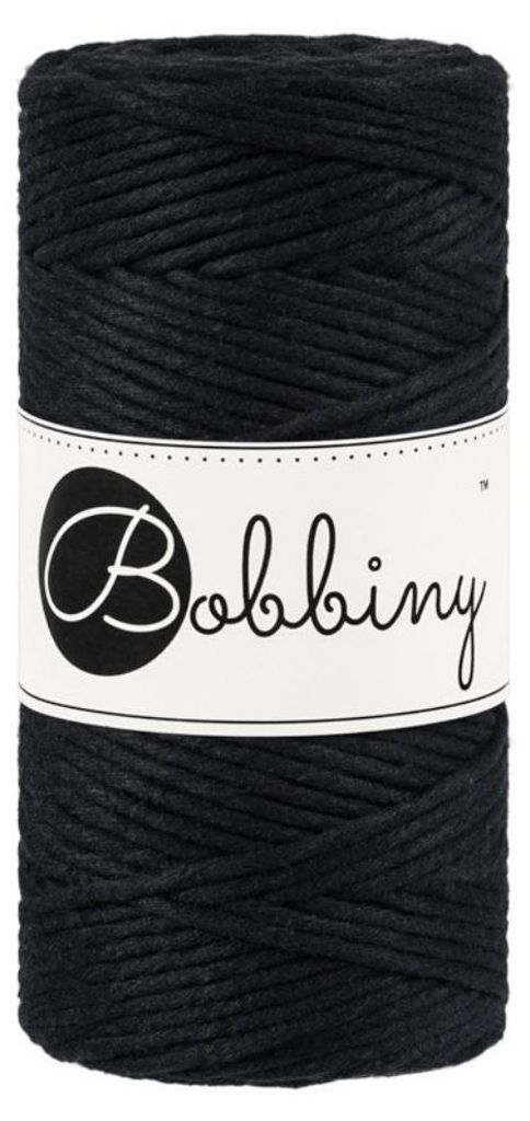 Bobbiny Macrame Cord 3 mm 100 m Black Schnur Produktbild 