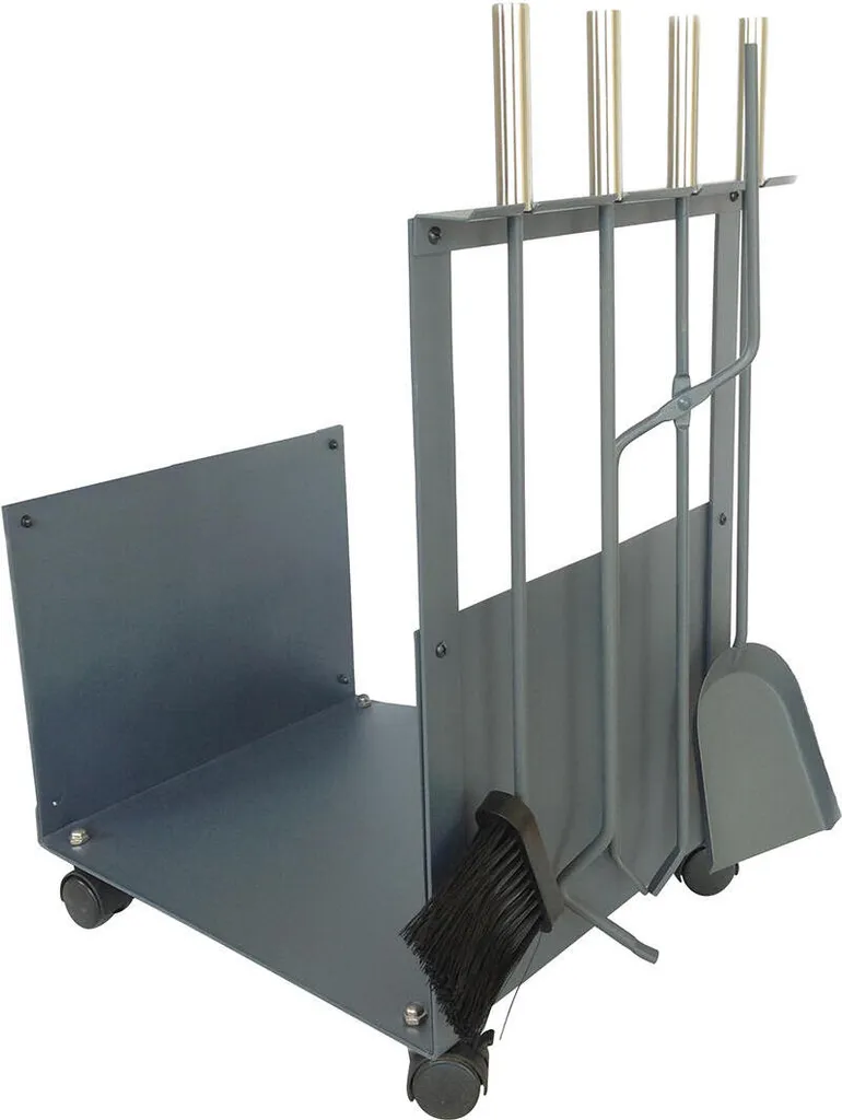 Panier de cheminée pour stockage bois et outils - Hauteur 62cm acier SE