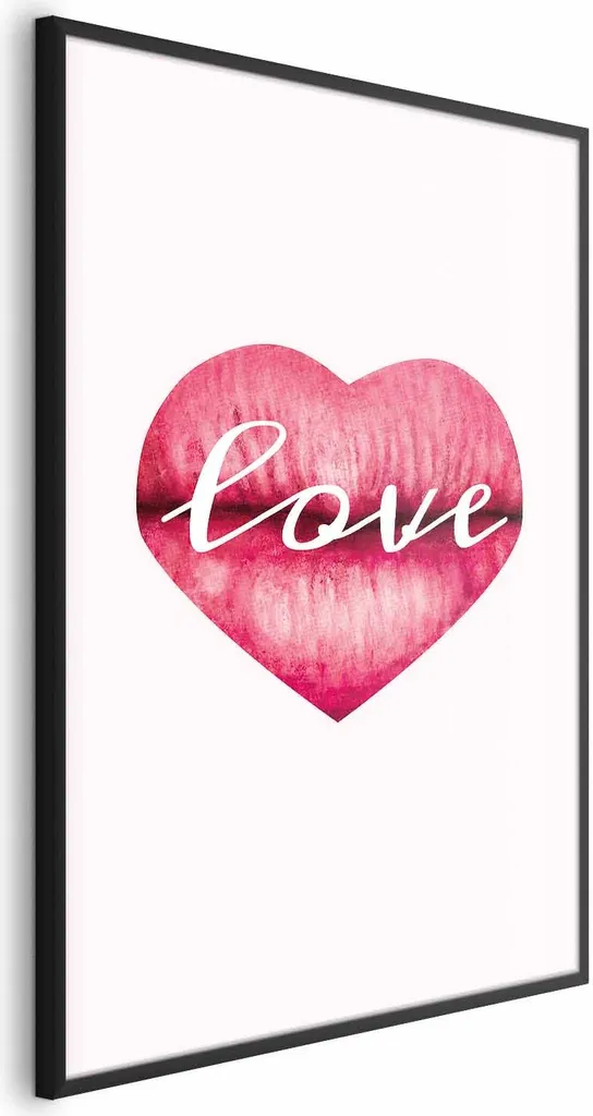 Poster Love Lips 40x60 con Cornice Nera Senza Margine - Wall Art