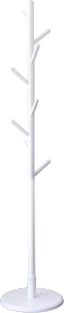 QUVIO Holzgarderobe - 175 cm hoch - 8 Haken - Garderobengarderobe - Weiß