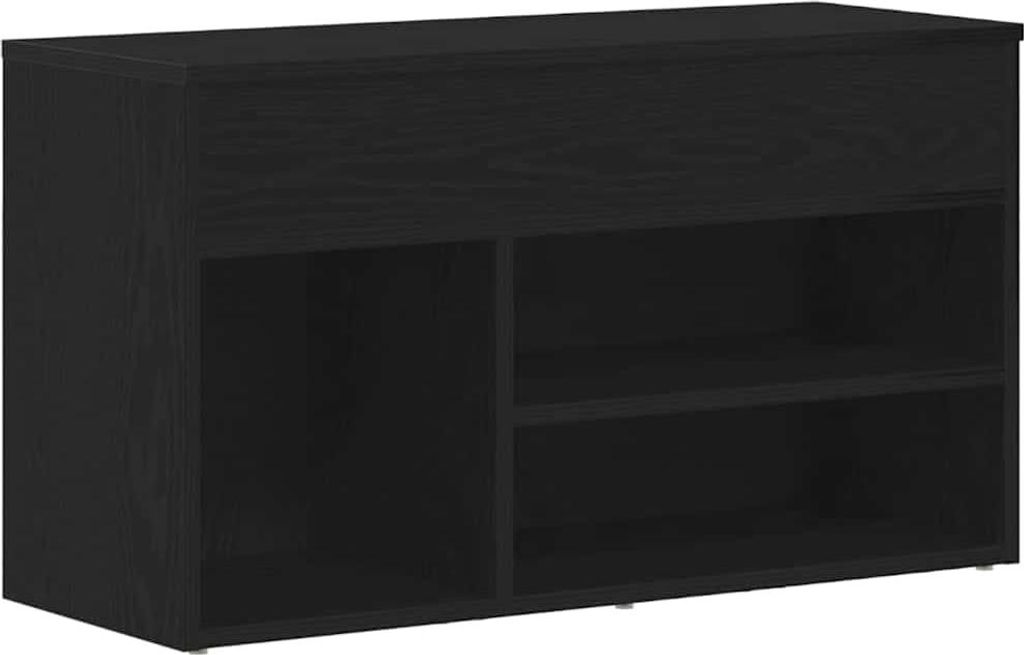 Schuhbank Schwarz Eichen-Optik 80 x 30 x 45 cm Holzwerkstoff
