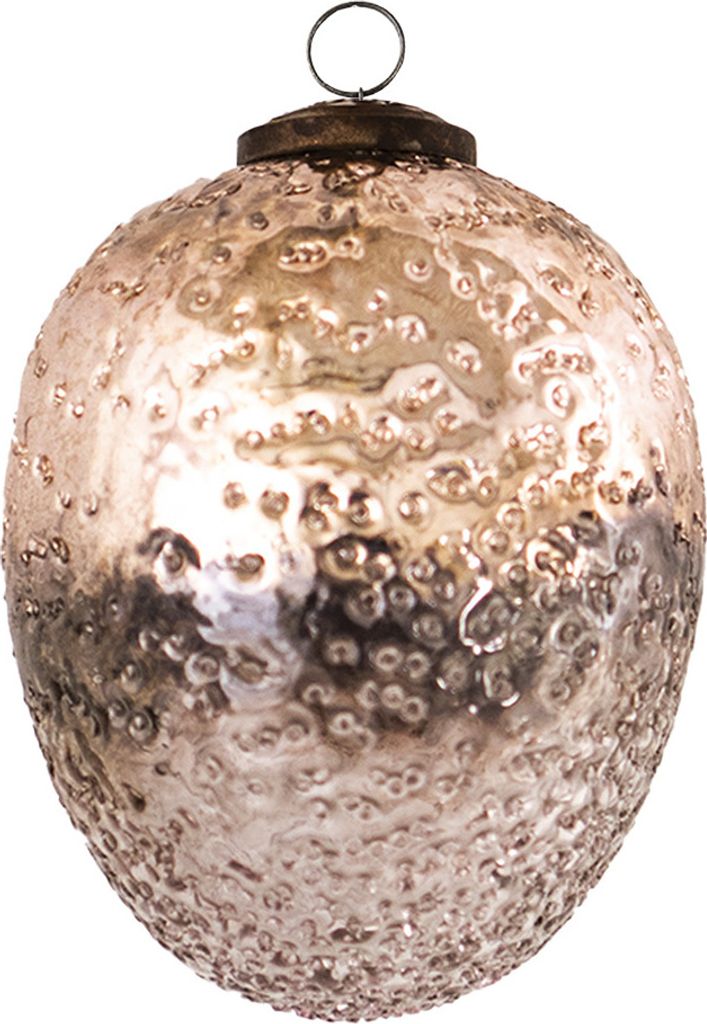 Clayre & Eef Weihnachtskugel Ø 9 cm Rosa Glas