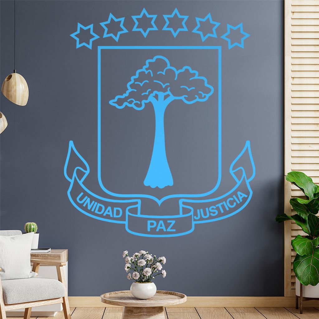 Äquatorialguinea Wandtattoo Wandaufkleber Wall Sticker - Dekoration, Küche, Wohnzimmer, Schlafzimmer, Badezimmer